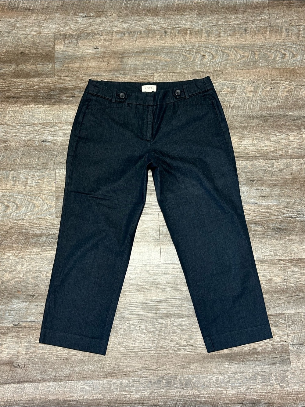 Business Casual LOFT Dark Wash Cropped Trouser Pants | size 6